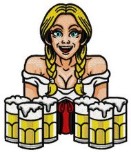 Beer girl 6 embroidery design