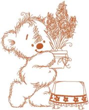 Teddy Bear is preparing for the holiday 2 embroidery design