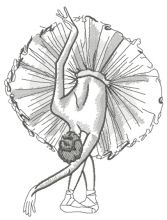 Graceful ballet dance sketch embroidery design