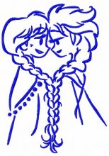 Frozen sisters sketch embroidery design