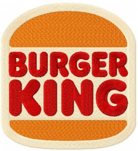 Burger King 2021 logo embroidery design