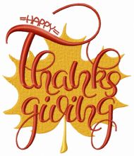 Happy Thanksgiving embroidery design