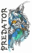 Bobcat predator embroidery design