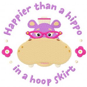 Hallie Hippo embroidery design