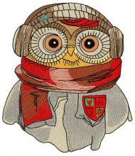 Owl the pilot embroidery design