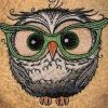 Bath towel with Owl embroidery design