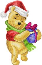 Winnie Pooh with Christmas Honey embroidery design