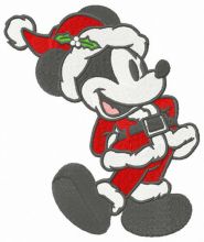 Retro Mickey in Santa costume embroidery design