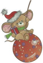 Swinging on Christmas ball embroidery design