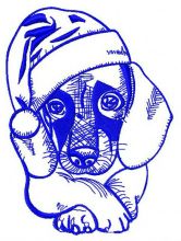 Christmas dachshund 6 embroidery design