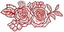 Two pink roses embroidery design