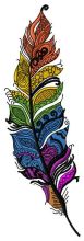 Rainbow feather embroidery design