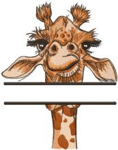 Giraffe monogram embroidery design