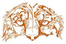 Snow leopard muzzle one color embroidery design