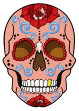 Rainbow skull 2 embroidery design