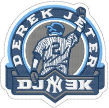Jeter Derek NY patch logo embroidery design