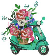 Delivery of flowers embroidery design