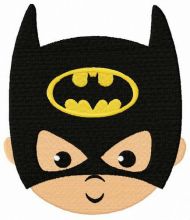 Baby Batman face embroidery design