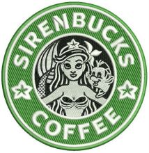 Sirenbucks coffee embroidery design