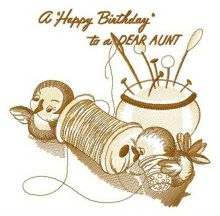 Dear aunt, Happy birthday! embroidery design