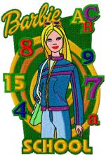 Barbie School Style embroidery design