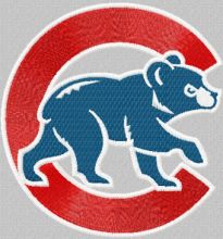 Chicago Cubs logo embroidery design