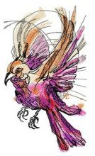 Pink firebird embroidery design