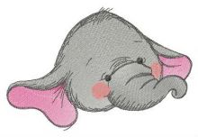 Funny elephant baby embroidery design