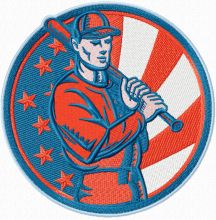 Baseball badge embroidery design