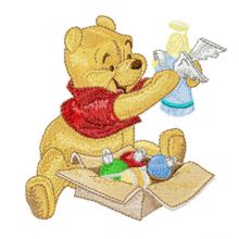 Winnie the Pooh Ready for Christmas embroidery design