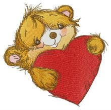 Bear is ready for Valentine's Day embroidery design