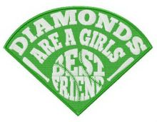 Diamonds are girl's best friend fan embroidery design