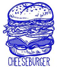 Cheeseburger 3 embroidery design