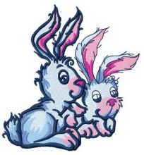 Easter bunnies 3 embroidery design