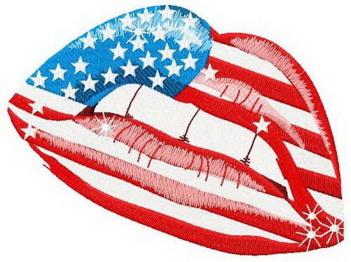 American lips machine embroidery design