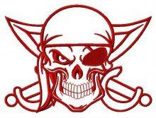 Angry pirate's skull 5 embroidery design