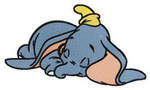Tired Dumbo embroidery design