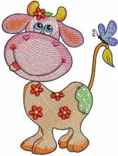 Summer cow embroidery design