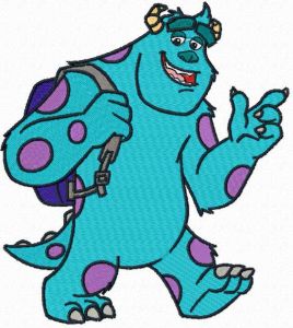 Sulley walking embroidery design