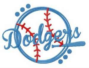 Dodgers fan logo embroidery design