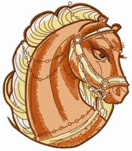 Brown circus horse head embroidery design