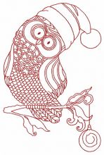 Christmas owl 6 embroidery design