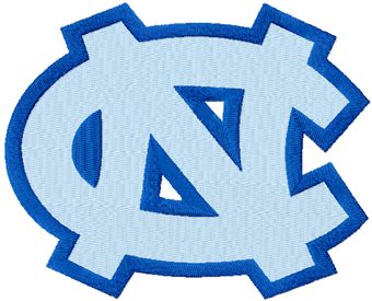 University North Carolina Tar Heels logo machine embroidery design