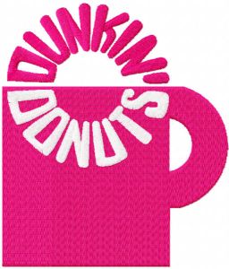 Dunkin donuts cup 1960 logo embroidery design