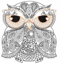 Owl redwork 2 embroidery design
