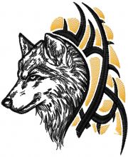 Tribal Wolf embroidery design
