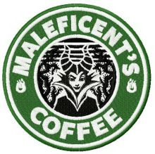 Maleficent's coffee embroidery design