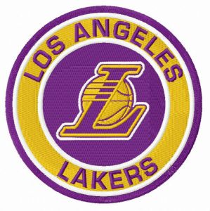 Los Angeles Lakers round logo embroidery design