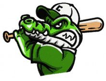 Crocodiles baseball mascot 2 embroidery design