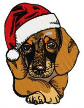 Christmas dachshund 3 embroidery design